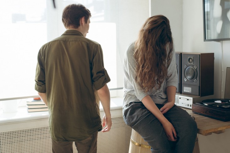 Couple looking unhappy