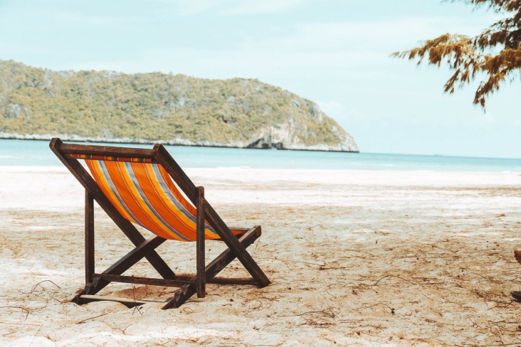 Deckchair on beach